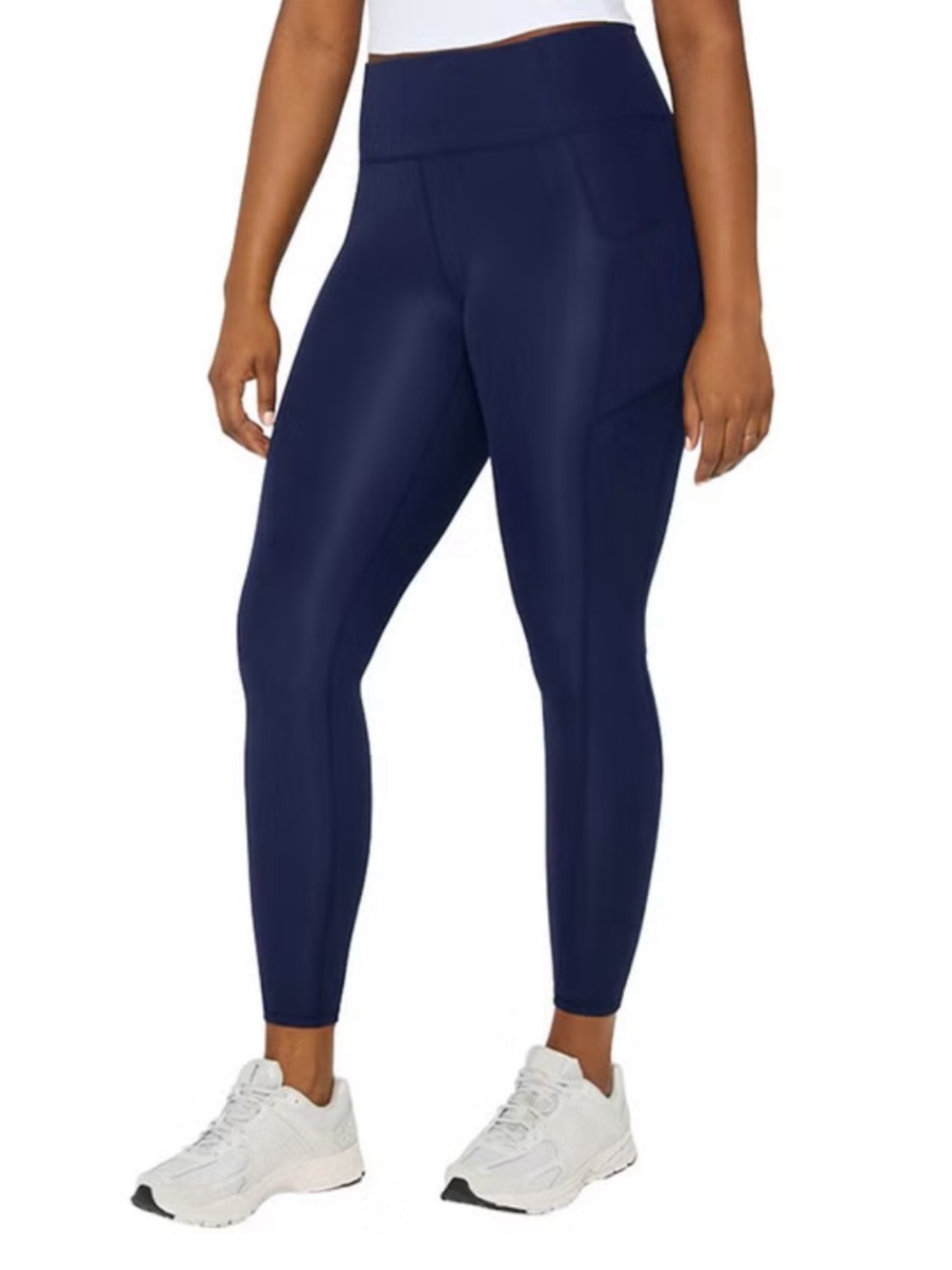 Fabletics Navy High-Rise Leggings with Side Pockets
